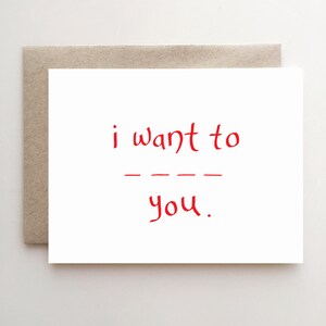 Ich möchte Sie _ _ _ _ Karte zum Valentinstag - lustige Karte zum Valentinstag - zum Ausfüllen der Lücken - handmade - Papierwaren - valentine