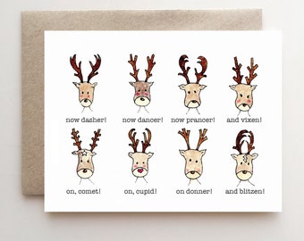 Santa's reindeer Christmas card