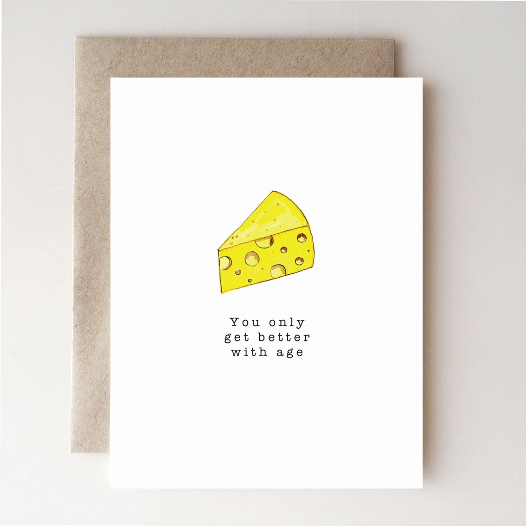 Cheese Birthday Card Birthday Mens Birthday Card Age Funny Handmade Etsy