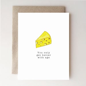 Tarjeta de cumpleaños de queso - cumpleaños - tarjeta de cumpleaños de los hombres - edad - divertido - hecho a mano