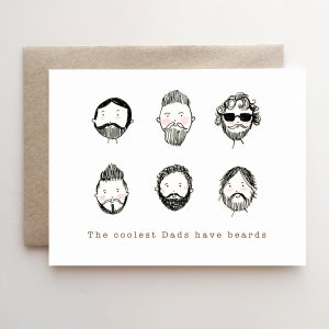 Vatertags Karte für den coolsten Dad - Bart - witzig - Papierwaren - Vater - handgemacht