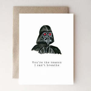 Valentine's Day Card Darth Vader - funny valentine - star wars valentine - handmade - valentine card - paper - valentine humor