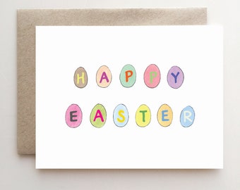 Happy Easter Eggs Card - Easter eggs - Happy Easter - chocolate eggs - handmade - papergoods