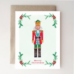 Cartão de Natal Quebra-nozes - balé quebra-nozes - aquarela - feito à mão - cartão de férias