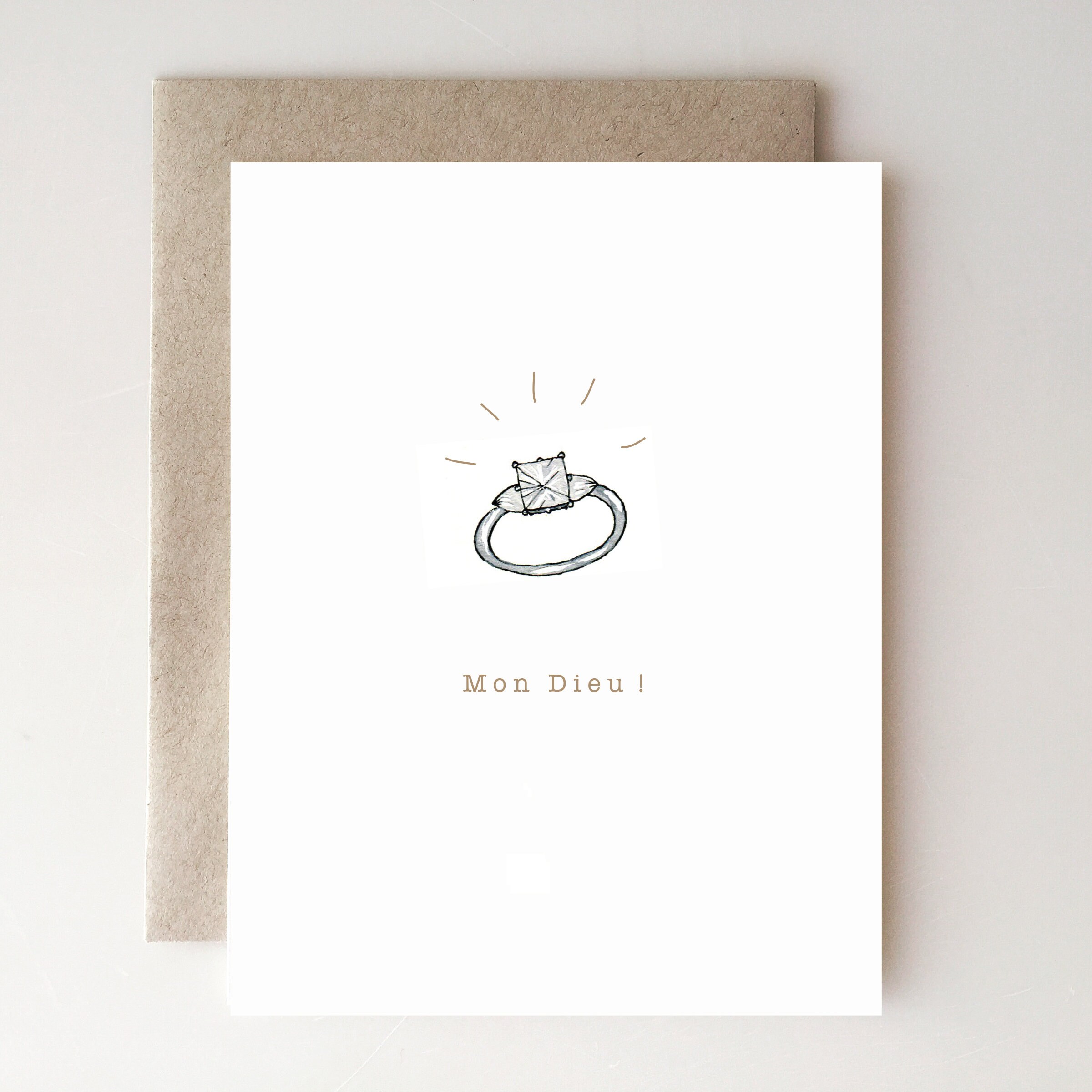 Engagement Card Mon Dieu Diamond Ring Handmade Paper Etsy Engagement Card Mon Dieu Diamond Ring Handmade Paper Etsy