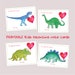 PRINTABLE School Dinosaur Valentine cards for kids - instant download - Dinosaur Valentine - trex - brontosaurus - triceratops - kids