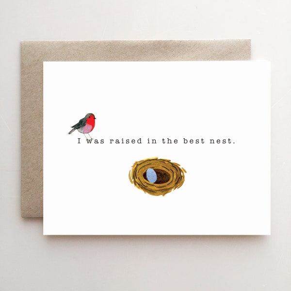 Best Nest Mother's Day Card - bird and nest - mother - mom - Mother's Day Card - baby bird - chick - raised