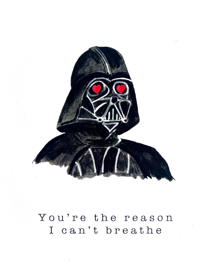 Valentine's Day Card Darth Vader funny valentine star wars valentine handmade valentine card paper valentine humor image 3