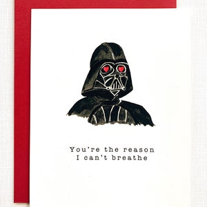 Valentine's Day Card Darth Vader funny valentine star wars valentine handmade valentine card paper valentine humor image 2