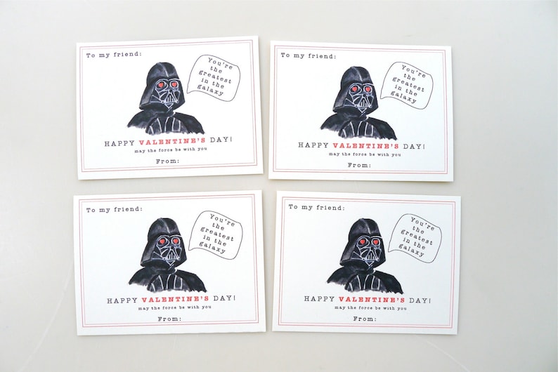 PRINTABLE School Darth Vader Valentine Cards for Kids School - Etsy