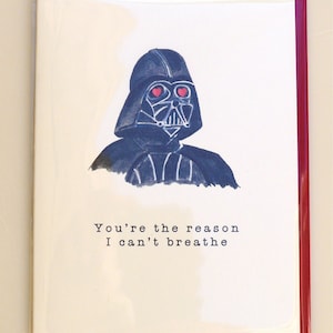 Valentine's Day Card Darth Vader funny valentine star wars valentine handmade valentine card paper valentine humor image 4