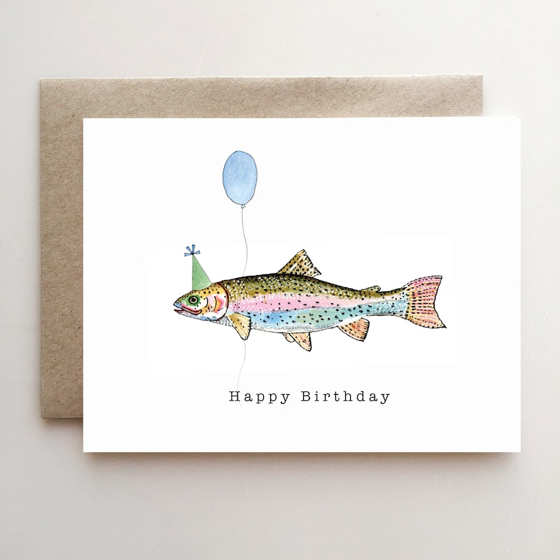 Fish Birthday Card - Etsy
