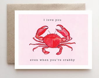 Crabby Valentine - love - crab - lovers - funny - romance