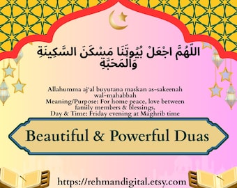 Paquete de súplicas de sanación / Oraciones islámicas para la salud / Recuperación espiritual PNG MP4 PDF / Súplicas de curación y protección