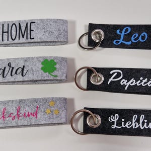 Schlüsselanhänger Filz personalisiert - persönliches Geschenk- Familie - Freunde- Verein - Geschenk für Erzieher oder Lehrer, Einschulung,