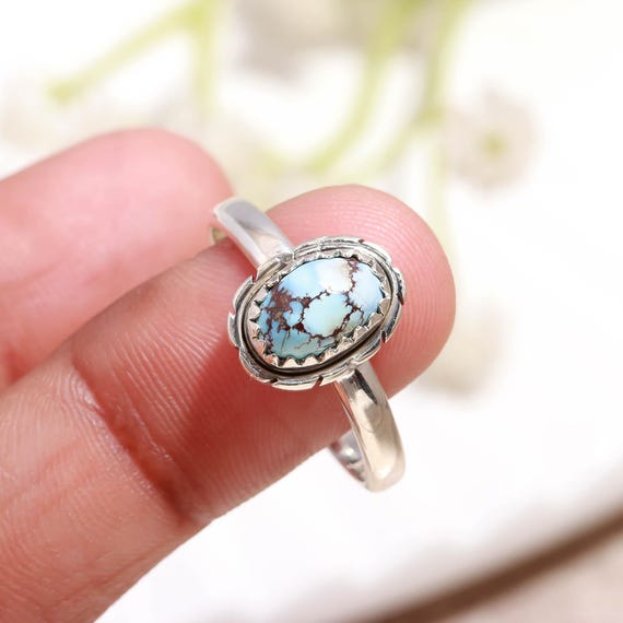Golden Hill Turquoise Handcrafted Ring Daily Wear Jewelry Fine Silver Rings Boho Chic