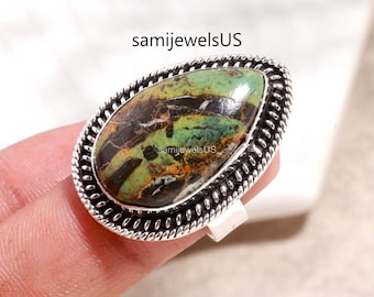 Blackjack Turquoise Ring Fine Sterling Silver Jewelry Handcrafted Minimalist Rings