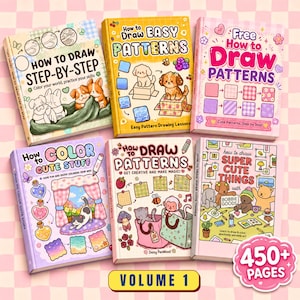 How to Draw Easy Patterns Coloring Books Bundle, Bold and Easy , Printable PDF for Kids and Adults