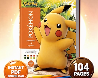 Pokemon Coloring Book Printable PDF ,color by number 114 pages