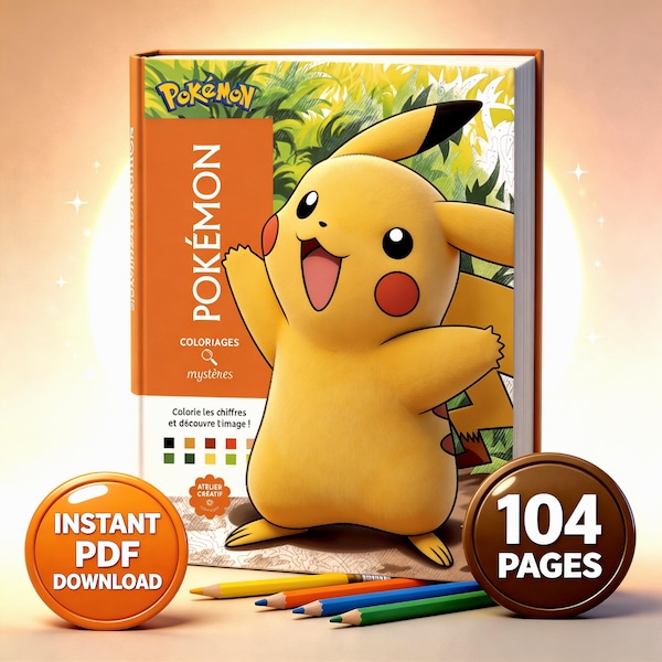 ポケモンぬりえブック（印刷可能なPDF）、数字で色を塗る114ページ