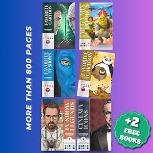 Coloring Mystery Book Bundle , Anime Cartoons, TV Series, 800 Pages (PDF Download)