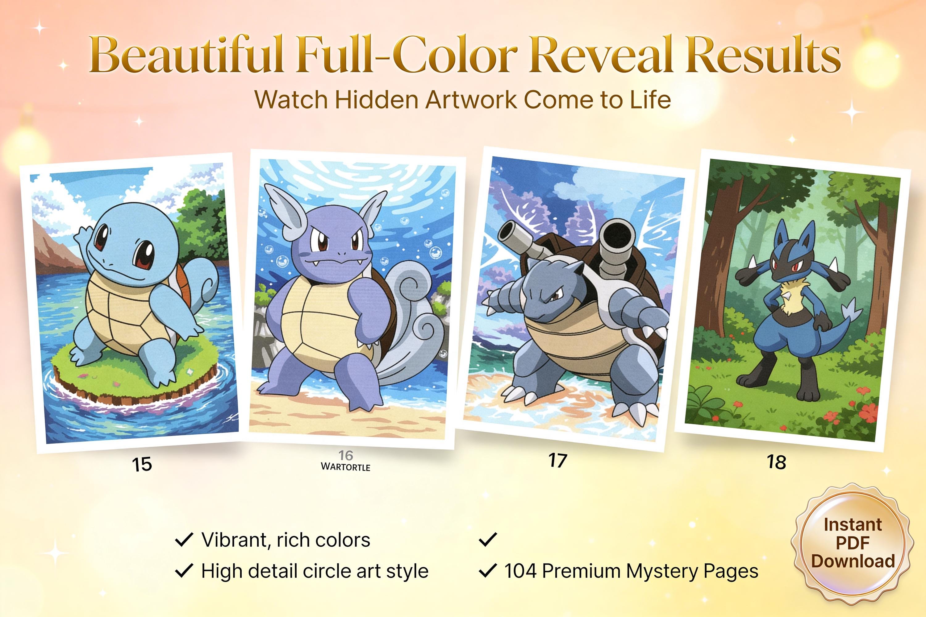 Pokemon Coloring Book Printable PDF ,color by Number 114 Pages - Etsy