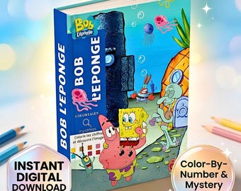 Sponge Bob Mystery Coloring Book Printable PDF ,color by number 30 pages