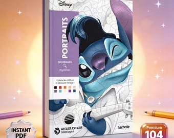 Disney Stitch Color By Number Book | 104 Pages Mystery Coloring Printable (Digital Download)