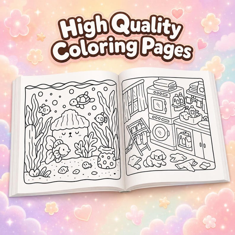 Cozy Coloring Book Bundle , 60 coloring books , 3300 Bold & Easy Pages (Digital Download) image 6
