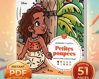 Island Princess Color By Number Kids PDF – Mystery Coloring Book (Instant Download)