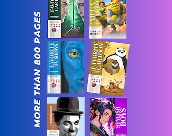 Coloring Mystery Book Bundle , Anime Cartoons, TV Series, 800 Pages (PDF Download)