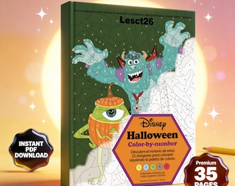 Halloween Color By Number Book for Adults – Spooky Mystery Coloring Pages (Digital Download)