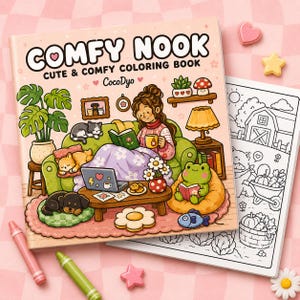 Cozy Coloring Book Bundle , 60 coloring books , 3300 Bold & Easy Pages (Digital Download) image 4