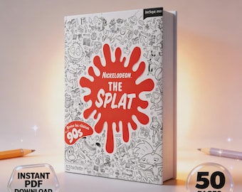 Nickelodeon 90s Coloring Book, Retro Cartoon Pages (PDF Download)