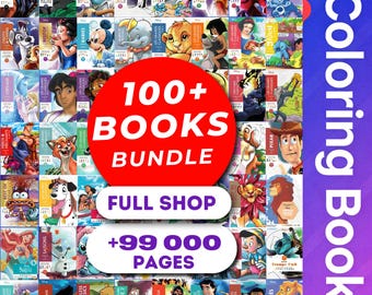 Set of +100 Digital Mystery Coloring Disney Books – Whole Shop Pack – 99000+ Pages – Coloring by Numbers – PDF Download