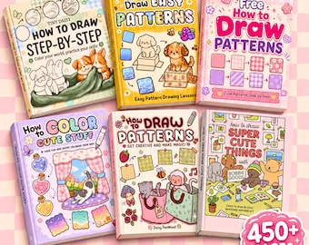 Cómo dibujar patrones sencillos: Paquete de libros para colorear, sencillos y llamativos, PDF imprimible para niños y adultos.