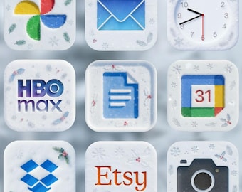 Winter Schnee Gravur App Icons - Urlaub iOS Theme (268 Icons) Digital Download