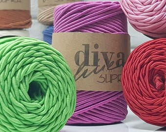 Diva Supra Yarn for Bags, Macrame Crochet Yarn, Cotton Blend Cord Yarn for Bags Baskets DIY Craft Macrame Supplies,Supra Yarn