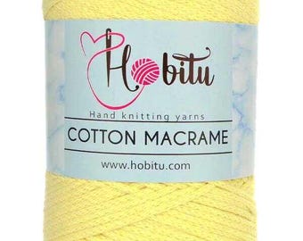 3mm Cotton Macrame Cord, Powder Pink Macrame Rope, Hobitu Cotton Yarn, Soft Pink Cotton String for Wall Hanging, Plant Hanger, Crochet Yarn