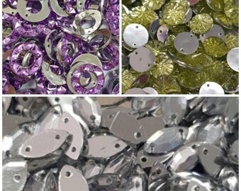 Gold,Red,Purple,Silver Sewing Sequins Mix Shapes 25g, Embroidery Paillettes for Dress Decoration, Dance Costume Sequins, Craft Supplies