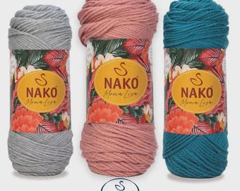 Nako Mona Lisa Anti Pilling Yarn 100g 172m Acrylic Knitting Yarn, Soft Crochet Yarn for Sweaters Scarves Hats Blanket Yarn