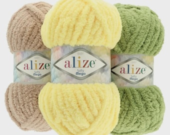 Alize Softy Mega Micropolyester Yarn 100g 70m Super Bulky Chenille Yarn for Blankets Baby Blankets DIY Craft