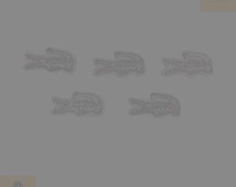 Crocodile Head Patch Set (5PCS) – Embroidered Iron-On/Sew-On Mini Badge  Green Animal Applique.