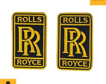 Gold Double R Logo Patch (2PCS) – Embroidered Iron-On/Sew-On Badge  Automotive Style Applique (5x3 in)