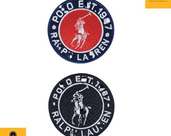 Equestrian Style Iron-On/Sew-On Patch Set – Embroidered Red/Blue 3.75" & Black/White,3.75" Round.