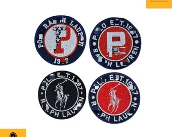Horse Rider Embroidered Iron-On Patches: Preppy Style Set of 4