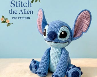 Blue Alien Crochet Pattern, Cute Amigurumi Plush Toy, Cartoon Alien Doll, Kawaii Crochet Tutorial, Handmade Gift Idea