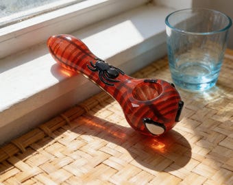Inspired Artistic Glass Smoking Pipe – Elegant Handcrafted Pipe, Unique Smoking Accessory for Collectors