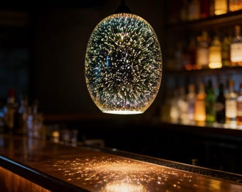 3D Firework Glass Pendant Light Modern Artistic Hanging Lamp Starry Effect Ceiling Light