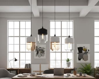 Modern Glass Pendant Light Minimalist Hanging Lamp Kitchen Dining Bar Ceiling Light Fixture